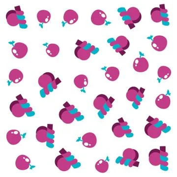 Pattern of apples fruits with parasols Illustrazione stock