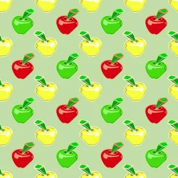 Pattern with apples Stock Illustration