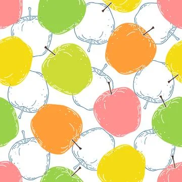 Pattern with apples Stock Illustration