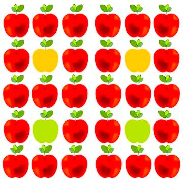 Pattern of apples on a white background Stock Illustration