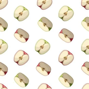 Pattern of apples on a white background Stock Illustration