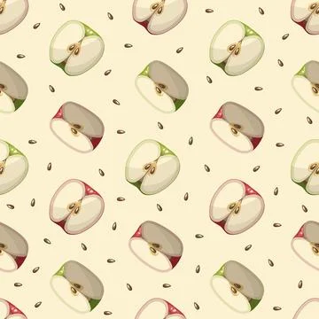 Pattern of apples on a white background Stock Illustration