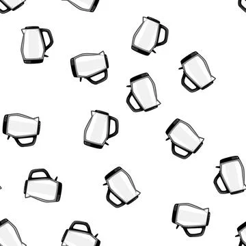 Pattern appliance kettle electric cartoon vector Illustrazione stock