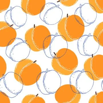 Pattern with apricots Stock Illustration