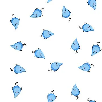 Pattern aqua water drop character cartoon vector Stock Illustration