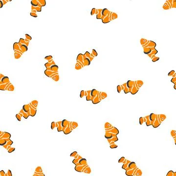 Pattern aquarium exotic fish cartoon vector Stock Illustration