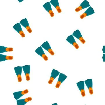Pattern aquatics flippers cartoon vector 库存插图