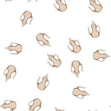 Pattern arabian arabic tea pot cartoon vector Illustrazione stock