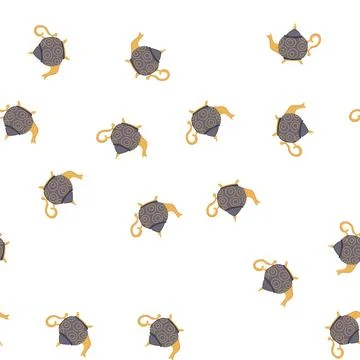 Pattern arabian arabic tea pot cartoon vector Illustrazione stock