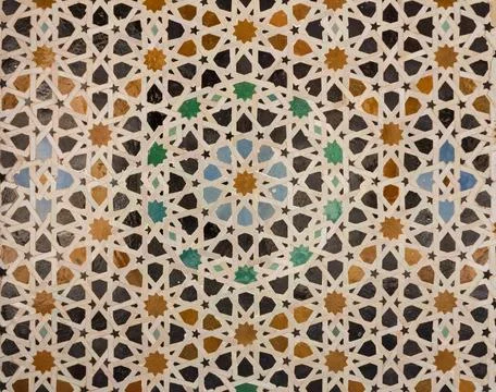 Pattern of arabic tiling or mosaic Oriental pattern mosaic of tiles in a m... Stock Photos
