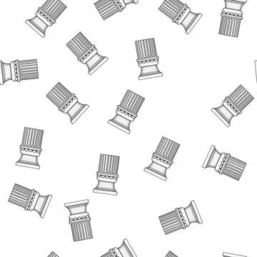 Pattern architecture column ancient cartoon vector Stock Illustration