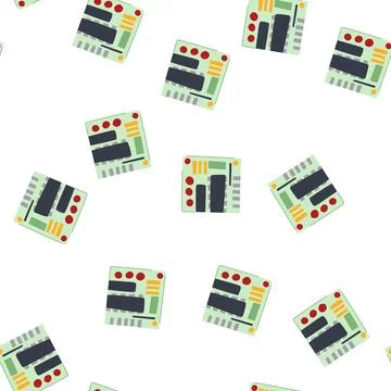 Pattern arduino microcontroller cartoon vector Illustrazione stock