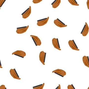 Pattern army beret hat military cartoon vector Stock Illustration