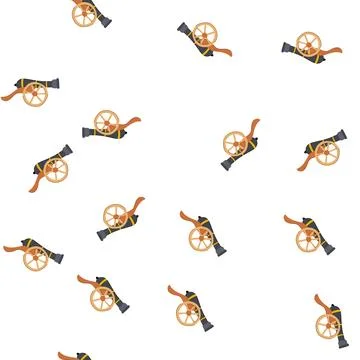 Pattern army cannon gun cartoon vector Stock Illustration