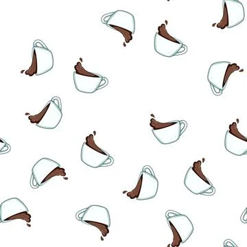 Pattern aroma coffee cup splash cartoon vector Stock-Illustration