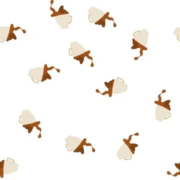 Pattern aroma coffee cup splash cartoon vector Stockillustratie