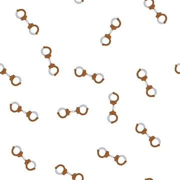Pattern arrest handcuffs cartoon vector Stock Illustration
