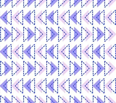 Pattern of arrows in the form of triangles. Shape of triangles colored and Illustrazione stock