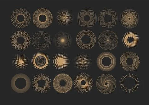 Pattern Art Deco. Line circles. Round ornament. Logo design. Abstract geome.. Stockillustratie