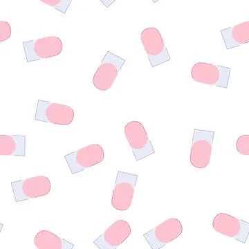Pattern artificial nail extension with classic french manicure style Stock Illustration