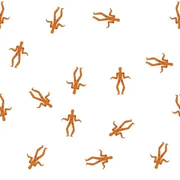 Pattern artisan wood man model cartoon vector Stock Illustration