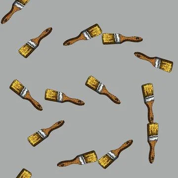 Pattern artist paint brush sketch hand drawn Stock Illustration