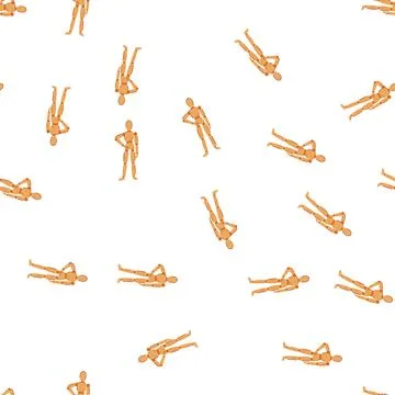 Pattern artist wood man model cartoon vector Stock Illustration