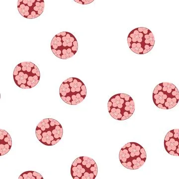Pattern asian inspired floral cherry blossom circle ornament Illustrazione stock