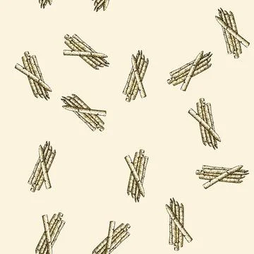 Pattern asparagus white sketch hand drawn illustration Stock Illustration