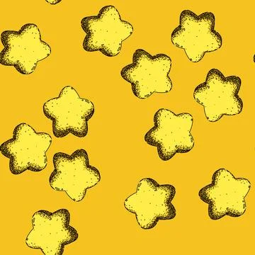 Pattern astronomy star sketch hand drawn Stock Illustration