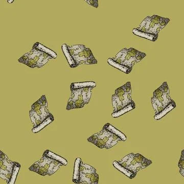 Pattern atlas old map sketch hand drawn 스톡 일러스트