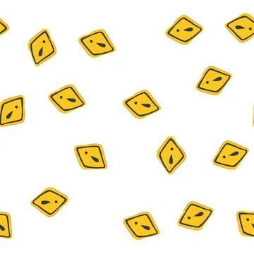 Pattern attention yellow warning sign cartoon vector 스톡 일러스트