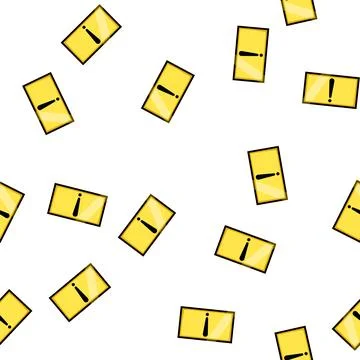 Pattern attention yellow warning sign cartoon vector Illustrazione stock