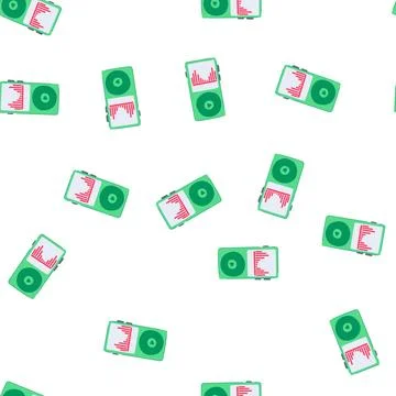 Pattern audio mp3 player cartoon vector Stock Illustration