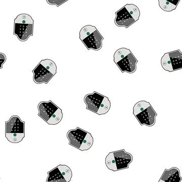 Pattern authentication fingerprint door lock cartoon vector Illustrazione stock