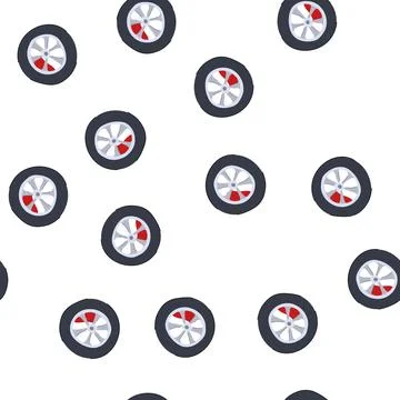 Pattern auto wheel car cartoon vector Illustrazione stock
