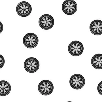 Pattern auto wheel car cartoon vector Stock Illustration