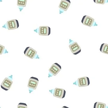 Pattern automatic bottle warmer cartoon vector Stock Illustration