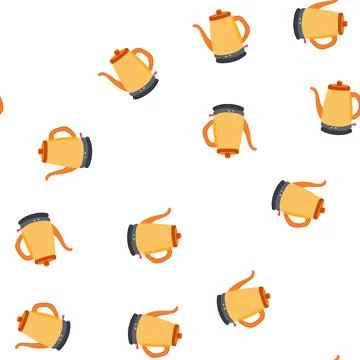 Pattern automatic kettle electric cartoon vector Illustrazione stock