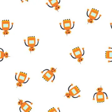 Pattern autonomous robot toy cartoon vector 스톡 일러스트