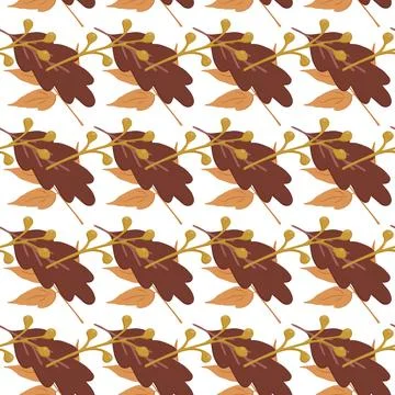 A pattern of autumn botanical elements leaves Stock Illustration