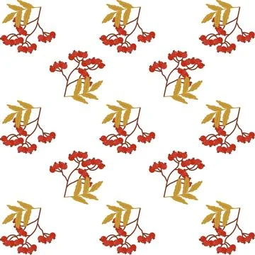 A pattern of autumn botanical elements leaves イラスト素材