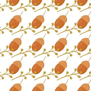 A pattern of autumn botanical elements leaves 스톡 일러스트