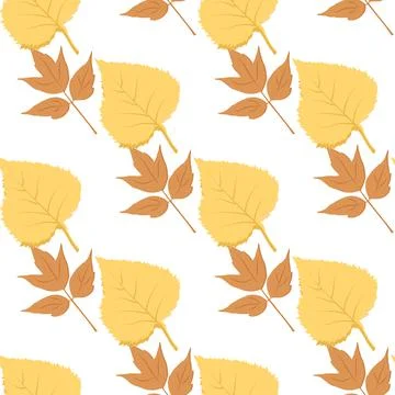 A pattern of autumn botanical elements leaves Stock Illustration