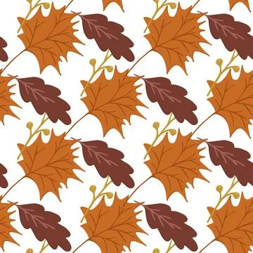 A pattern of autumn botanical elements leaves 스톡 일러스트