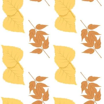 A pattern of autumn botanical elements leaves Illustrazione stock