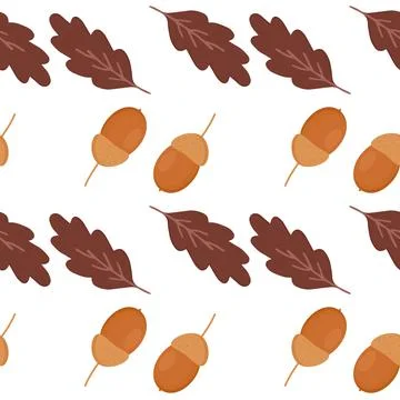 A pattern of autumn botanical elements leaves Illustrazione stock