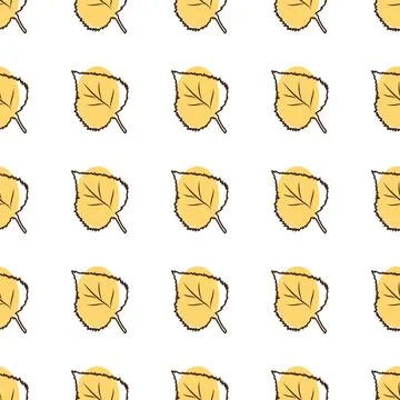 Pattern of autumn botanical elements line art Stock Illustration