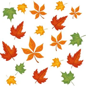 Pattern of autumn leafs decoration 스톡 일러스트