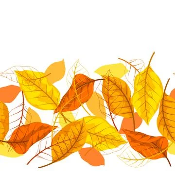 Pattern with autumn leaves. Background with various foliage. Illustrazione stock